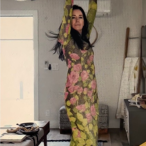 Source Unknown Dresses & Skirts - 🎉H-P🎉 70’s Vintage Disco Silver Lamé Roses Dress ALTERNATIVE PROM XS